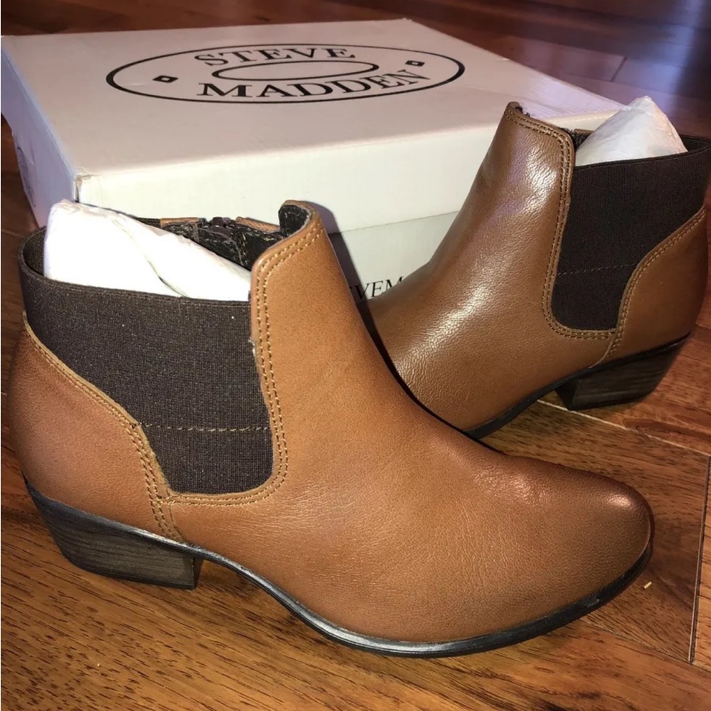 Steve Madden Rozamare Dark Cognac Womens Booties Size 6.5